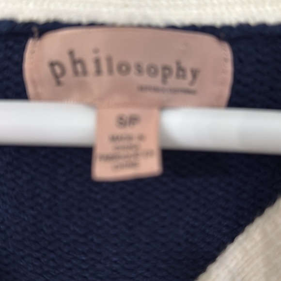 Philosophy Navy blue sweater botton down S/P - Picture 5 of 5